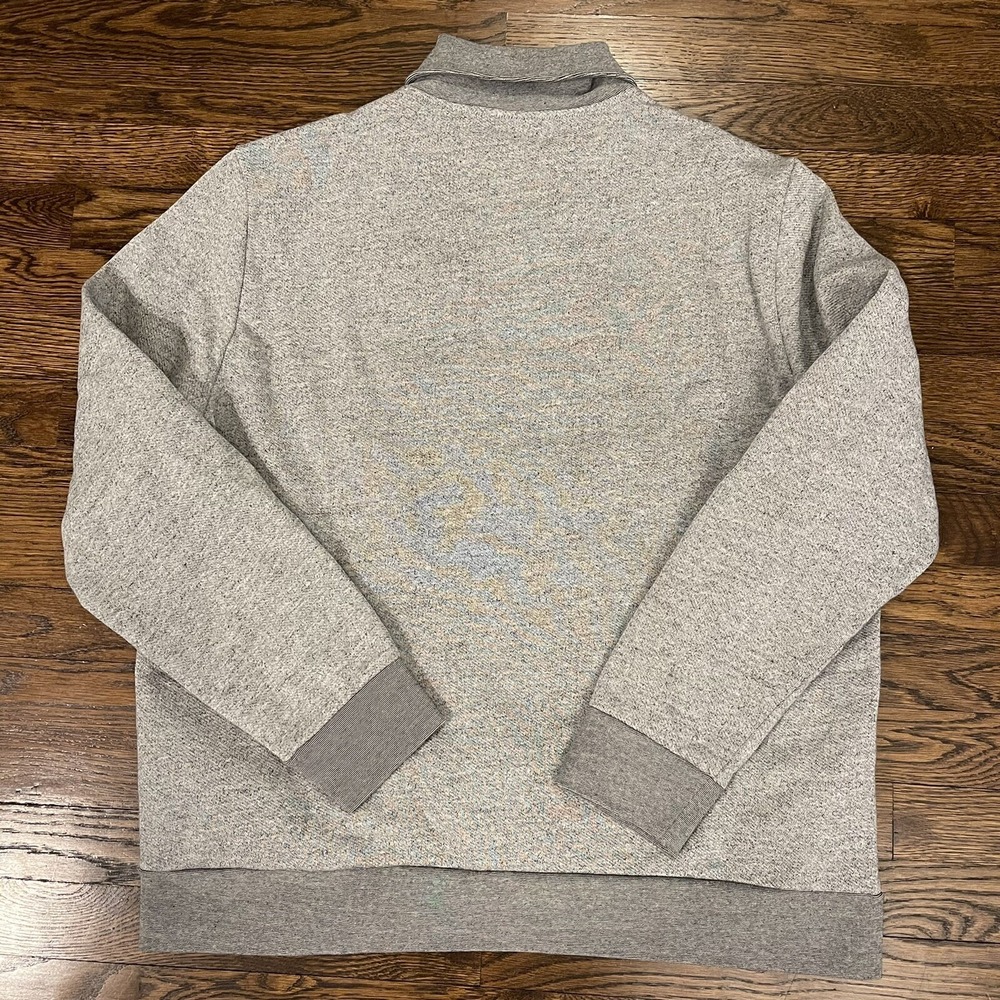 UNTUCKit Pullover Men XL Grey Shawl Collar Button Long Sleeve Marled Sweatshirt - Picture 5 of 5